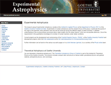 Tablet Screenshot of exp-astro.physik.uni-frankfurt.de